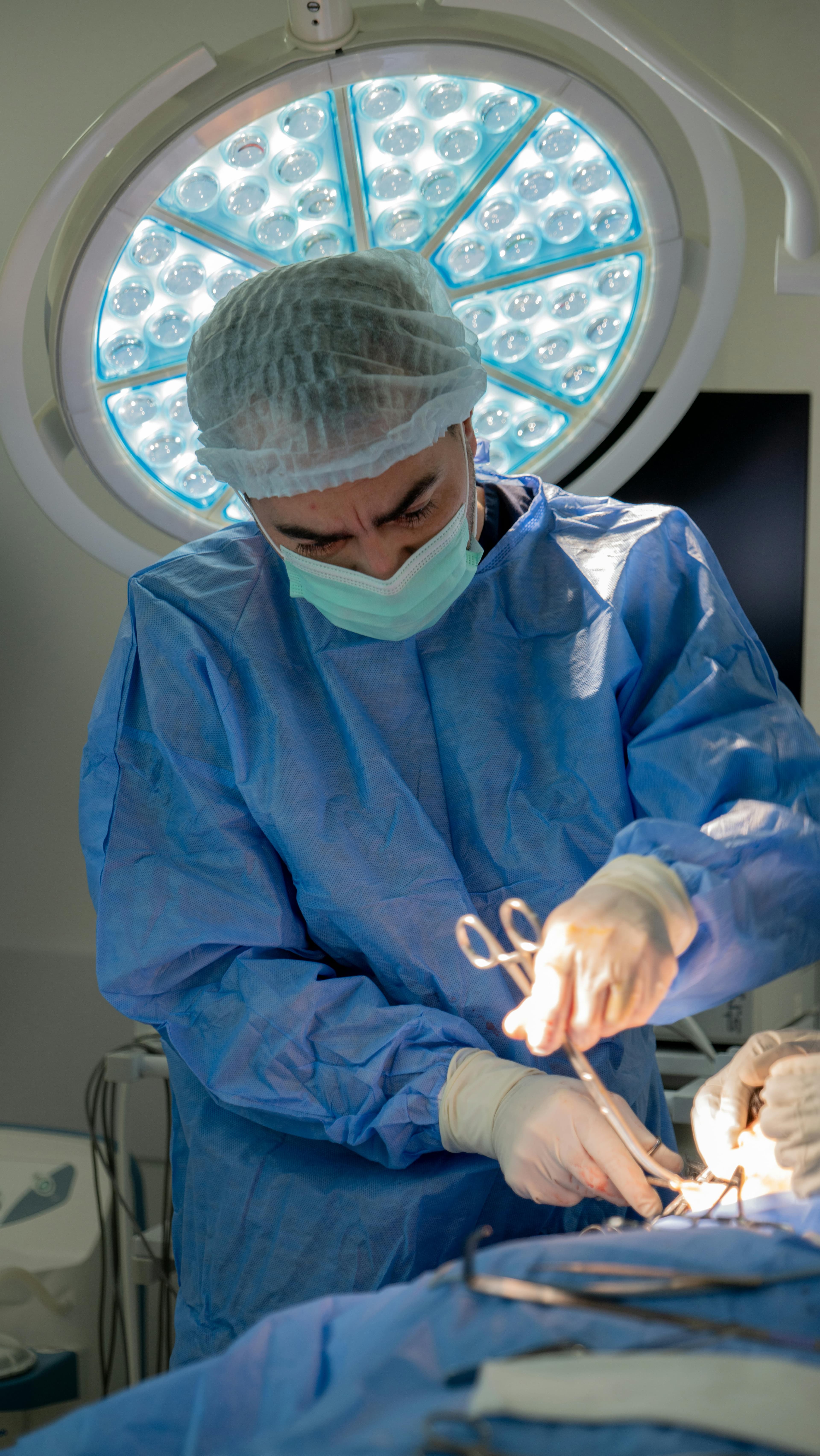 A surgeon performing a limb lengthening procedure using advanced techniques