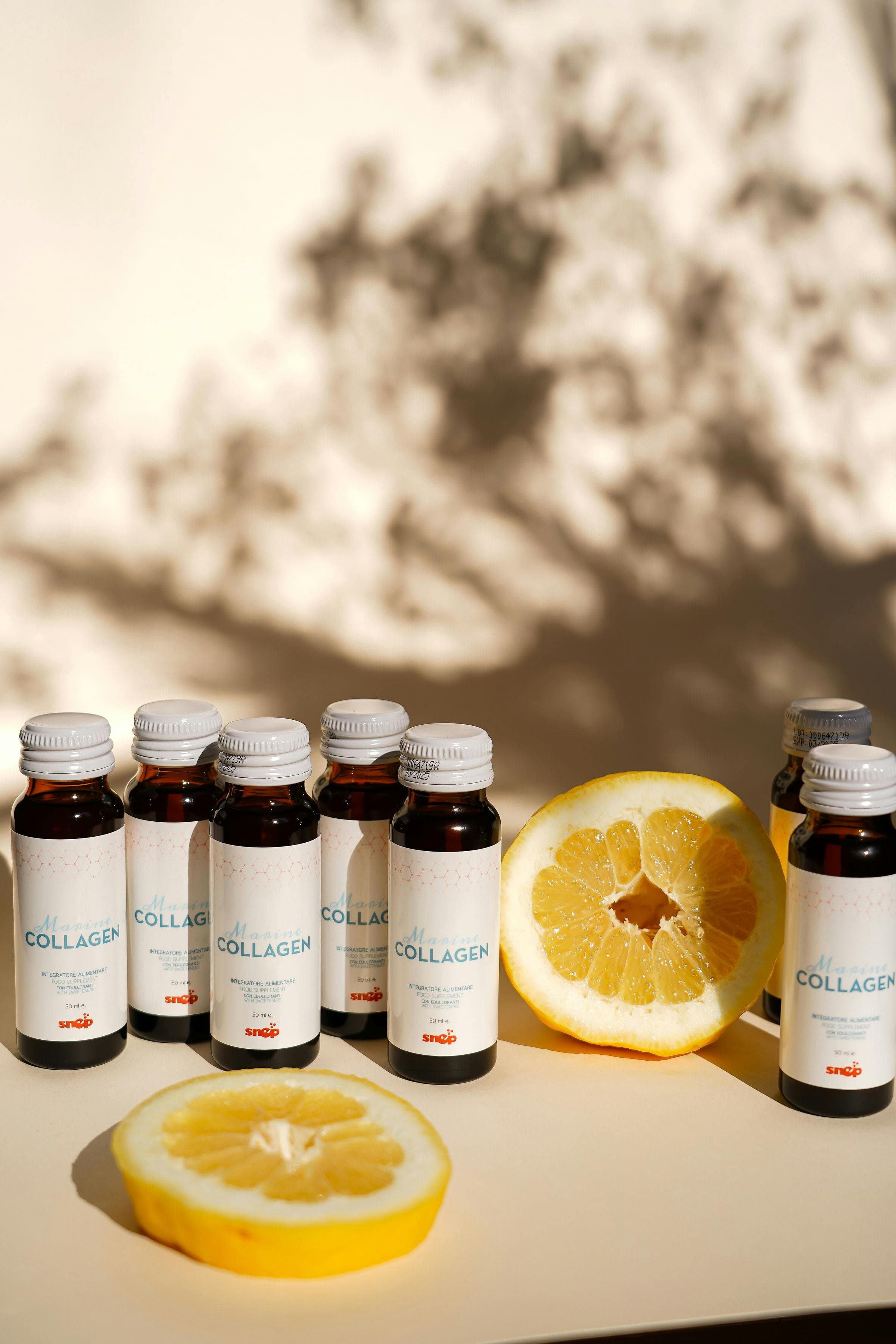 A collection of natural skincare ingredients like lemon, yogurt, and aloe vera