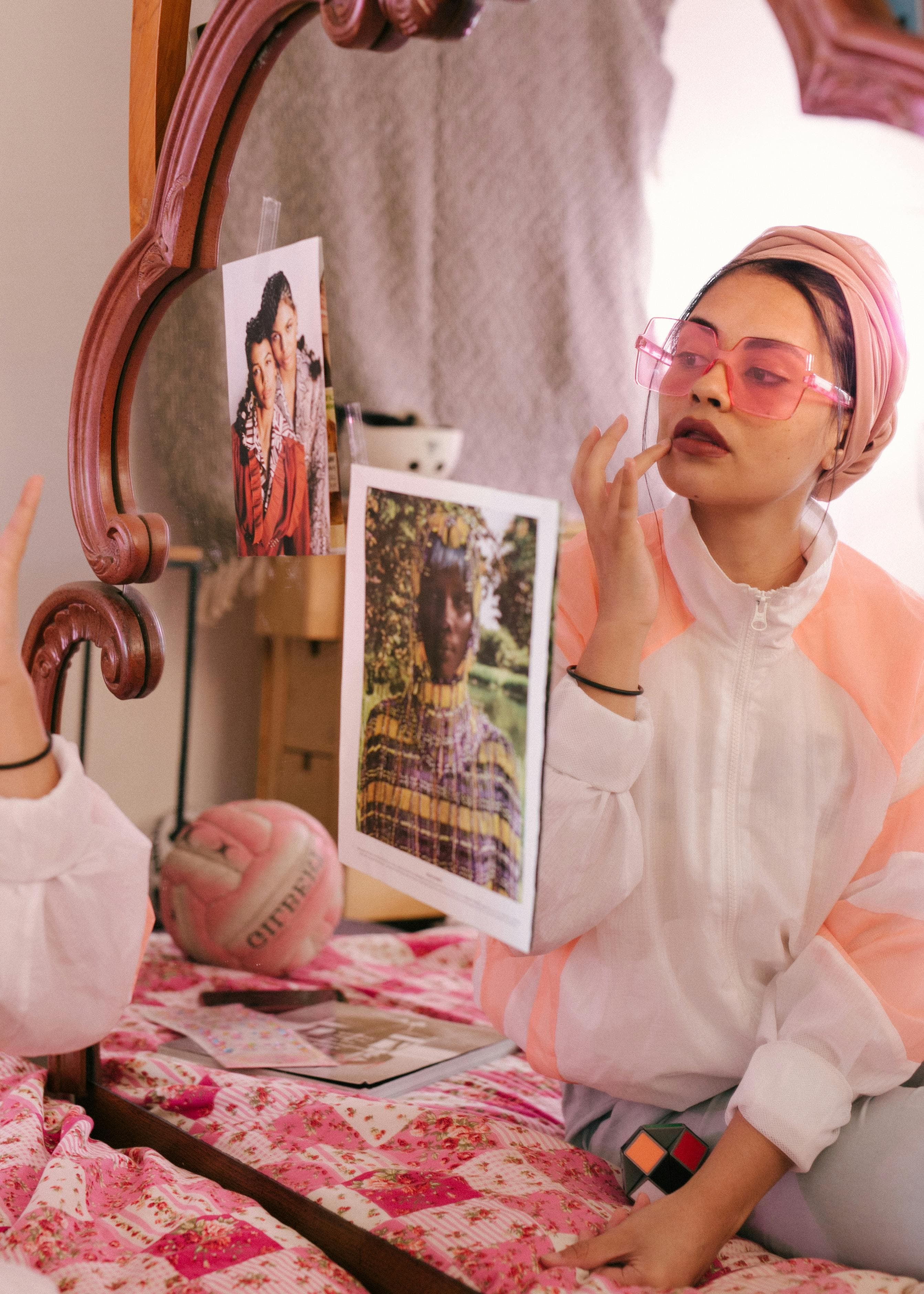 Person applying lip balm for lip care and protection