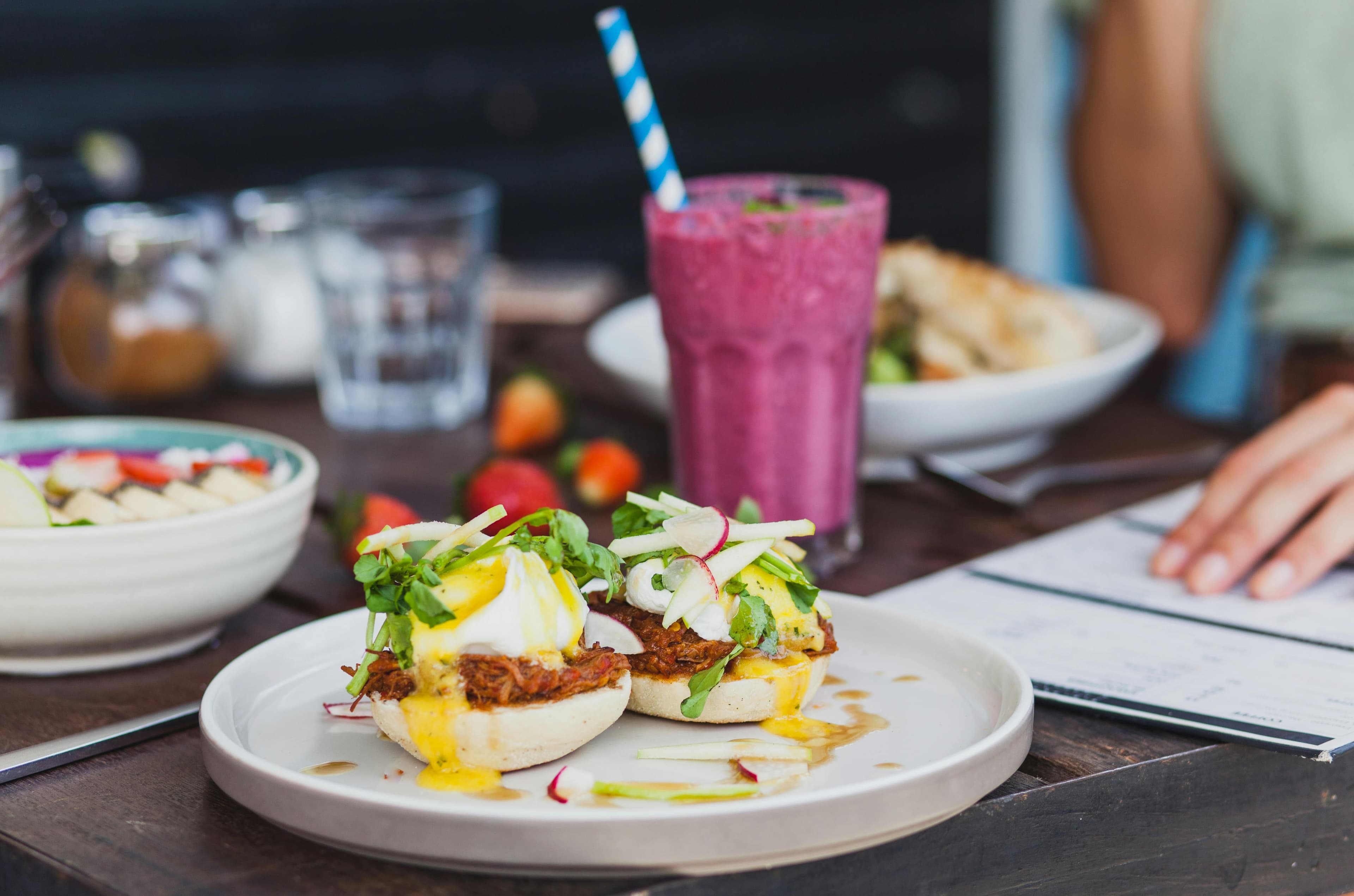Person making healthy food and drink choices