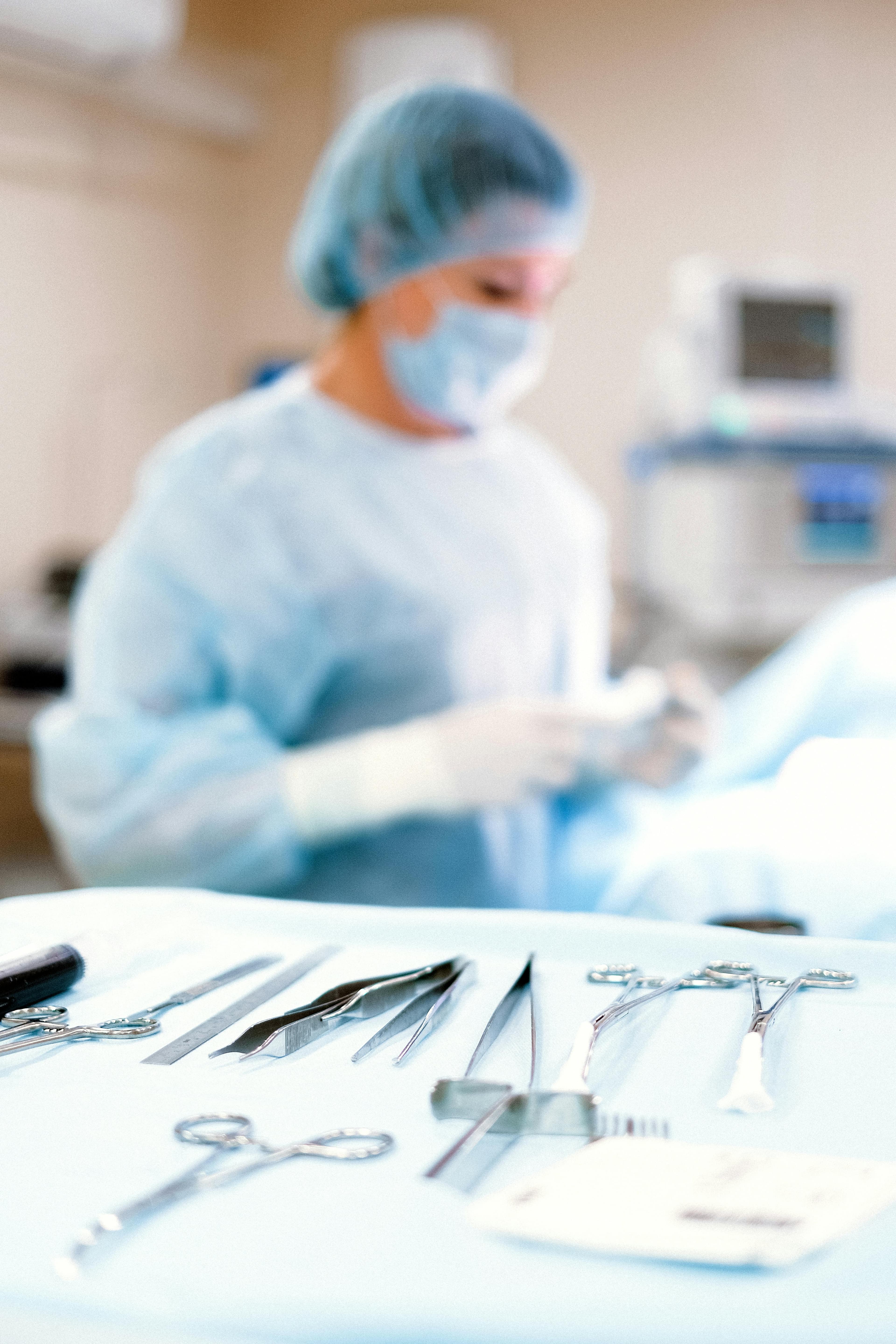 Patient demonstrating face-down positioning after macular hole surgery