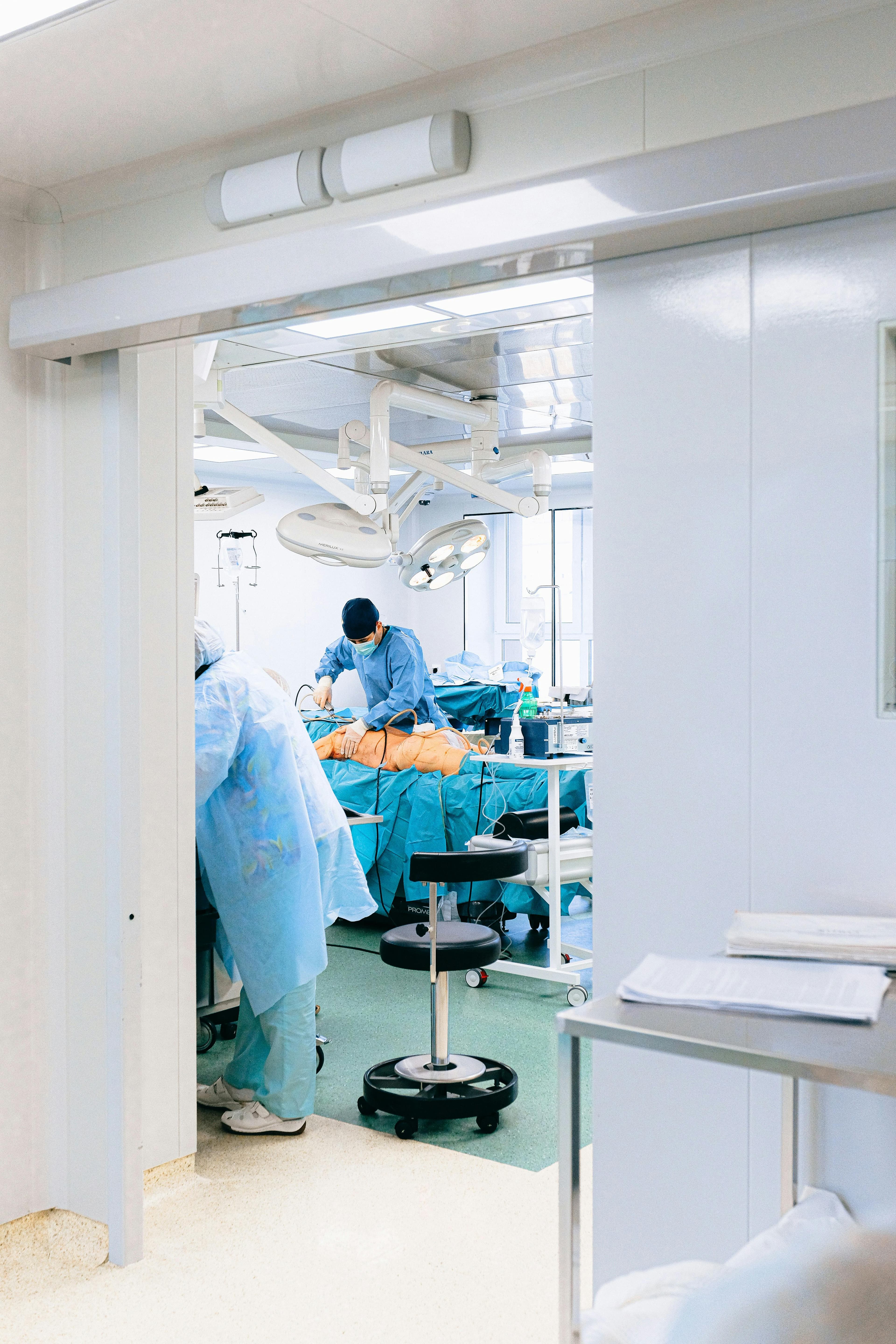 Doctor performing cataract surgery on a patient
