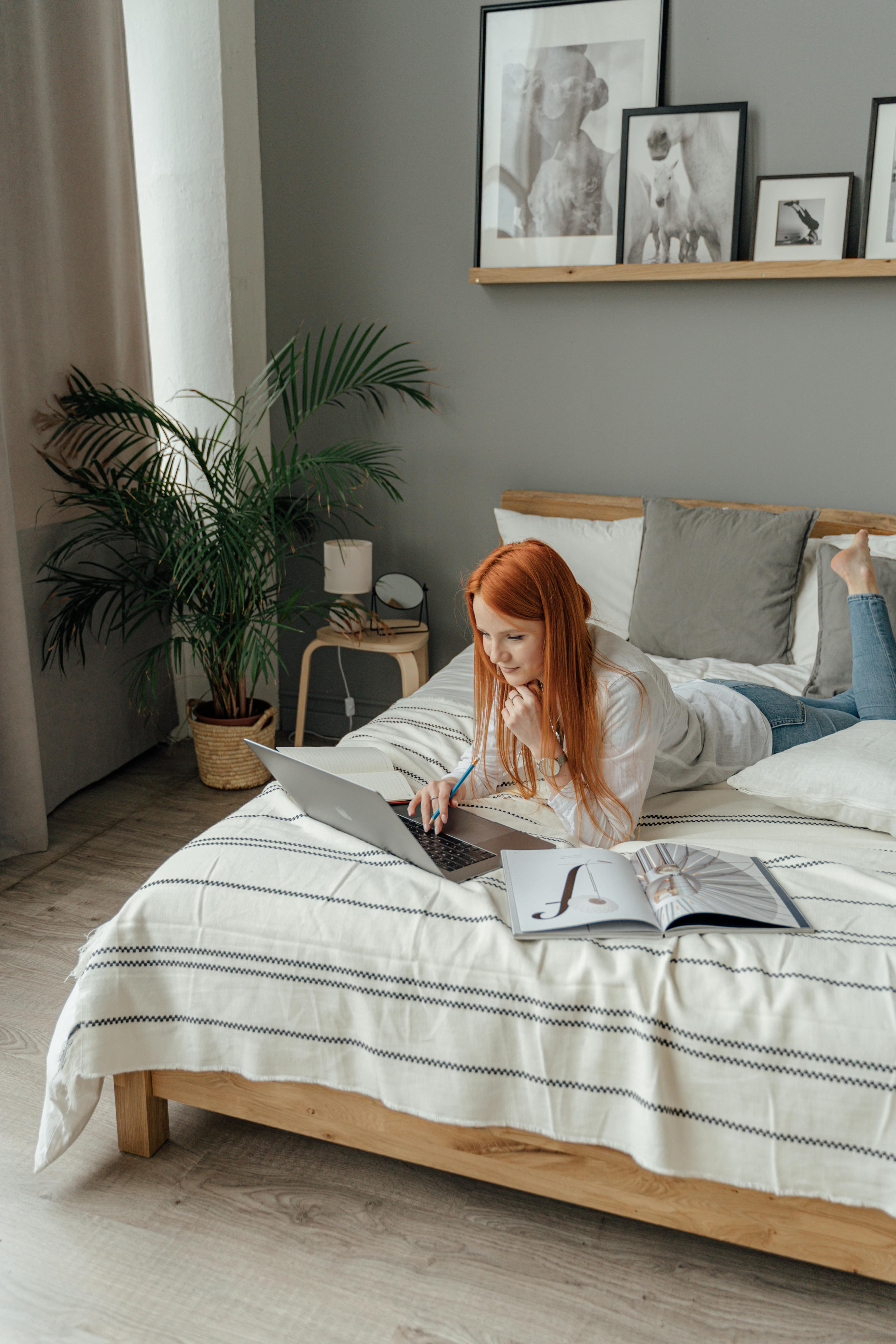 Person sleeping on their left side with elevated head using a wedge pillow