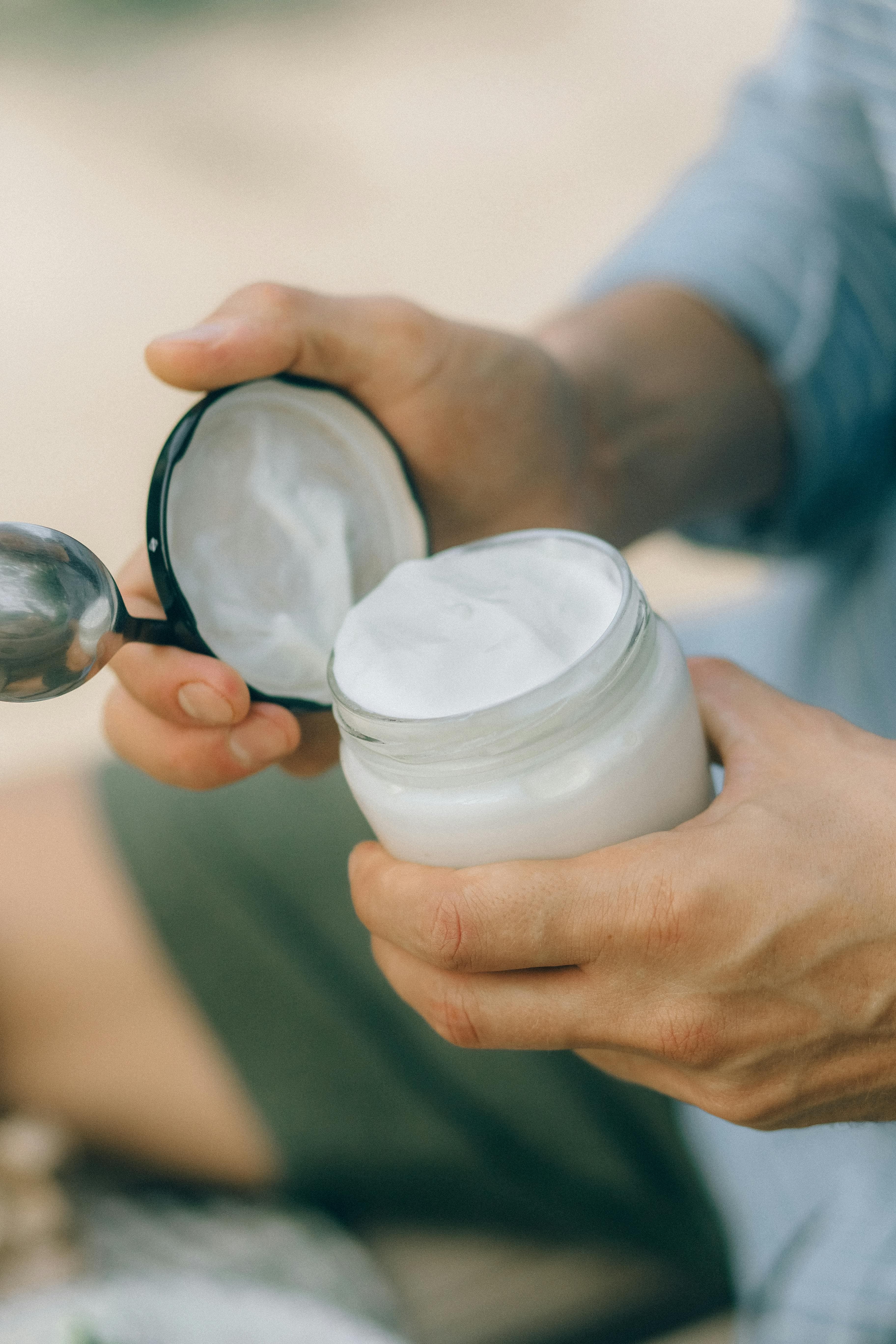 Various skincare products for sensitive skin including creams, lotions, and gentle exfoliants