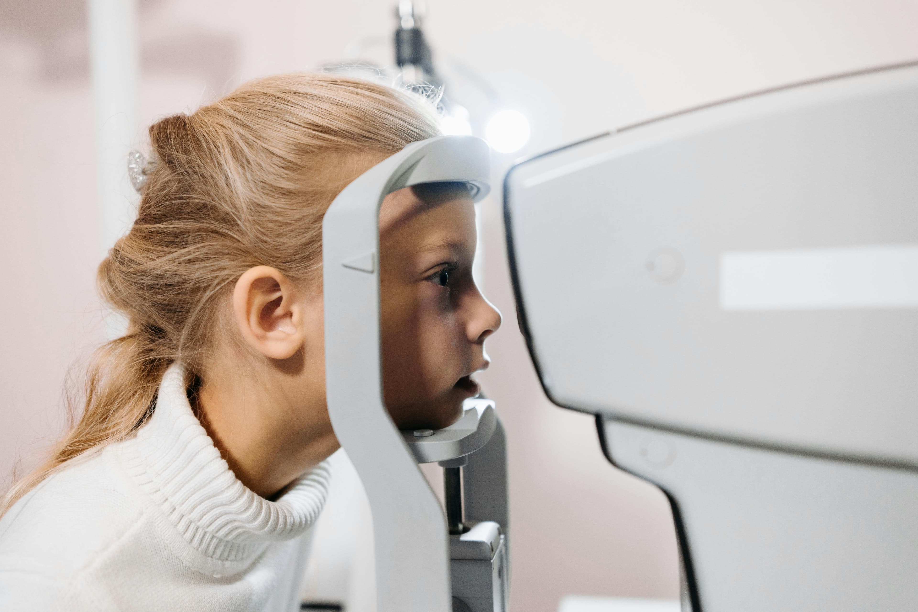 Optical biometry being performed on a patient's eye