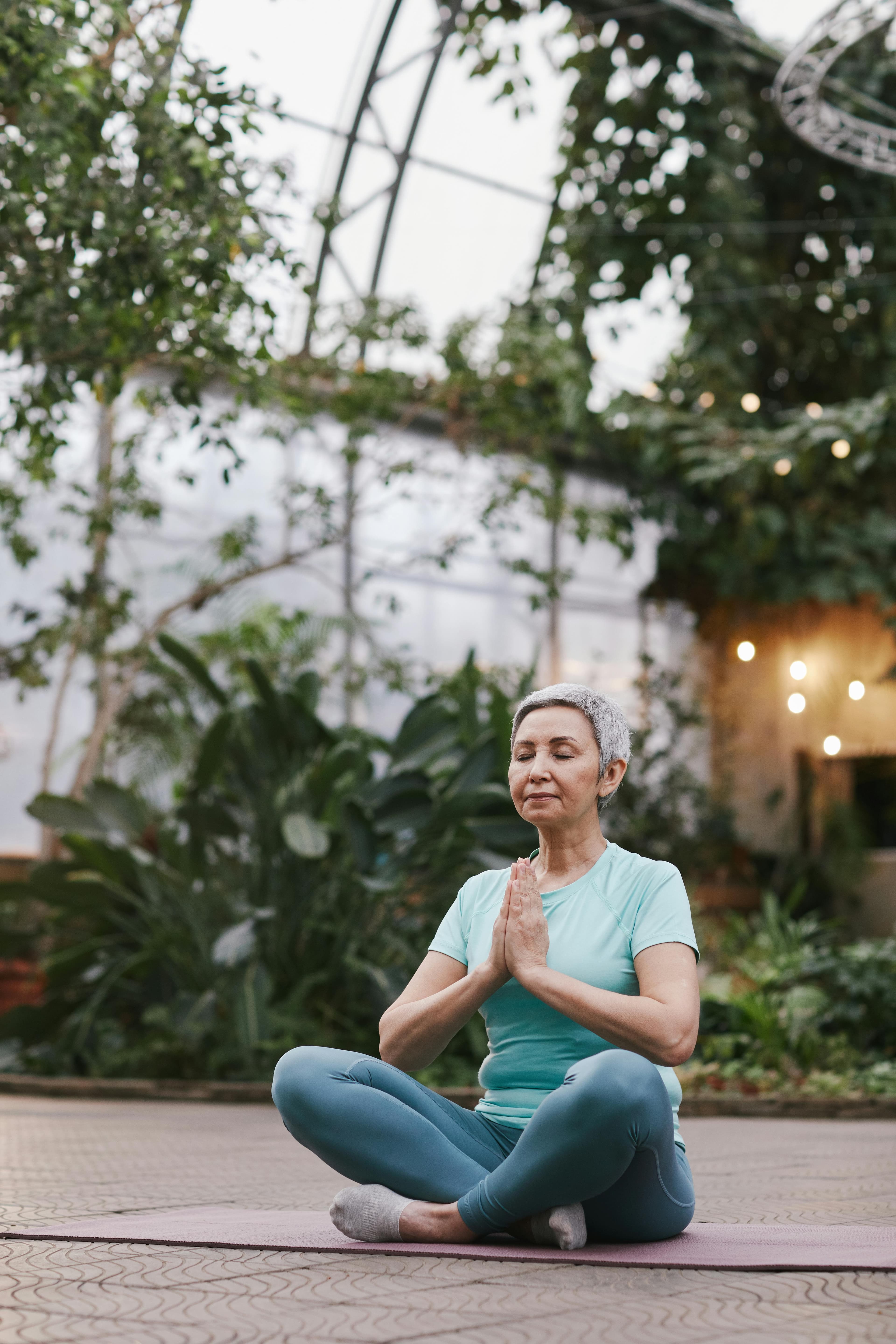 Middle-aged woman exercising and maintaining a healthy lifestyle
