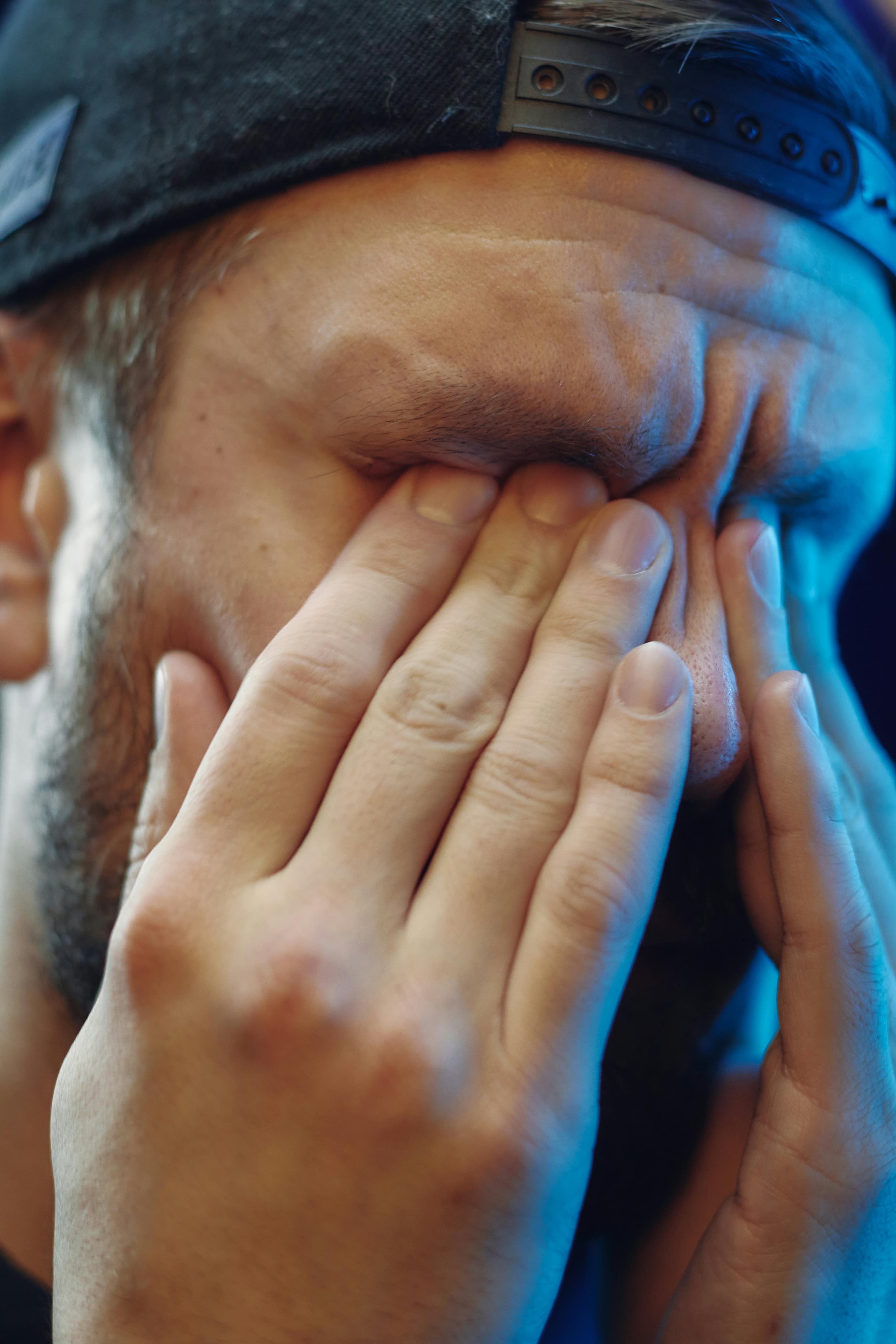 Person yawning to relieve ear pressure