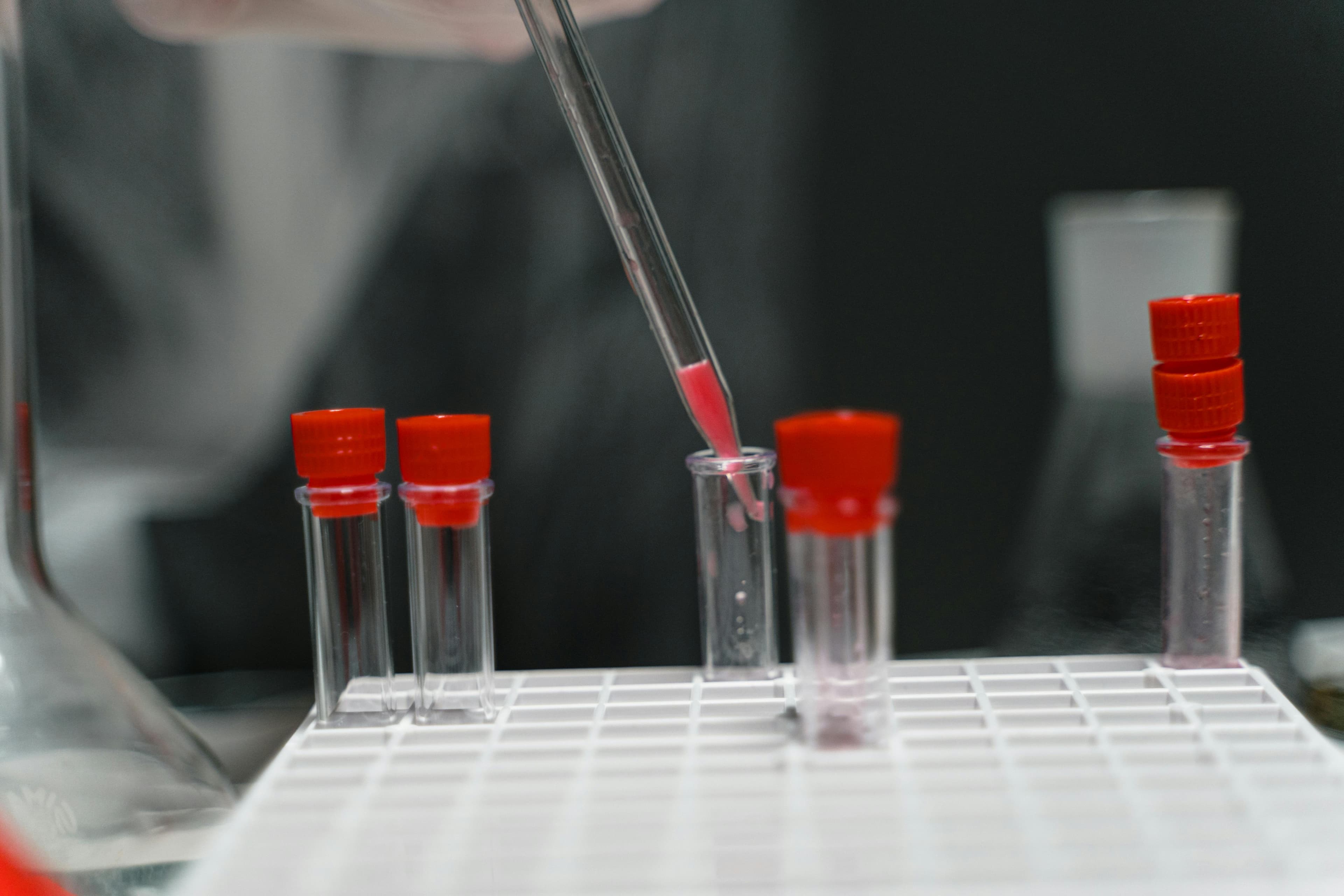 A medical vial containing HCG hormone