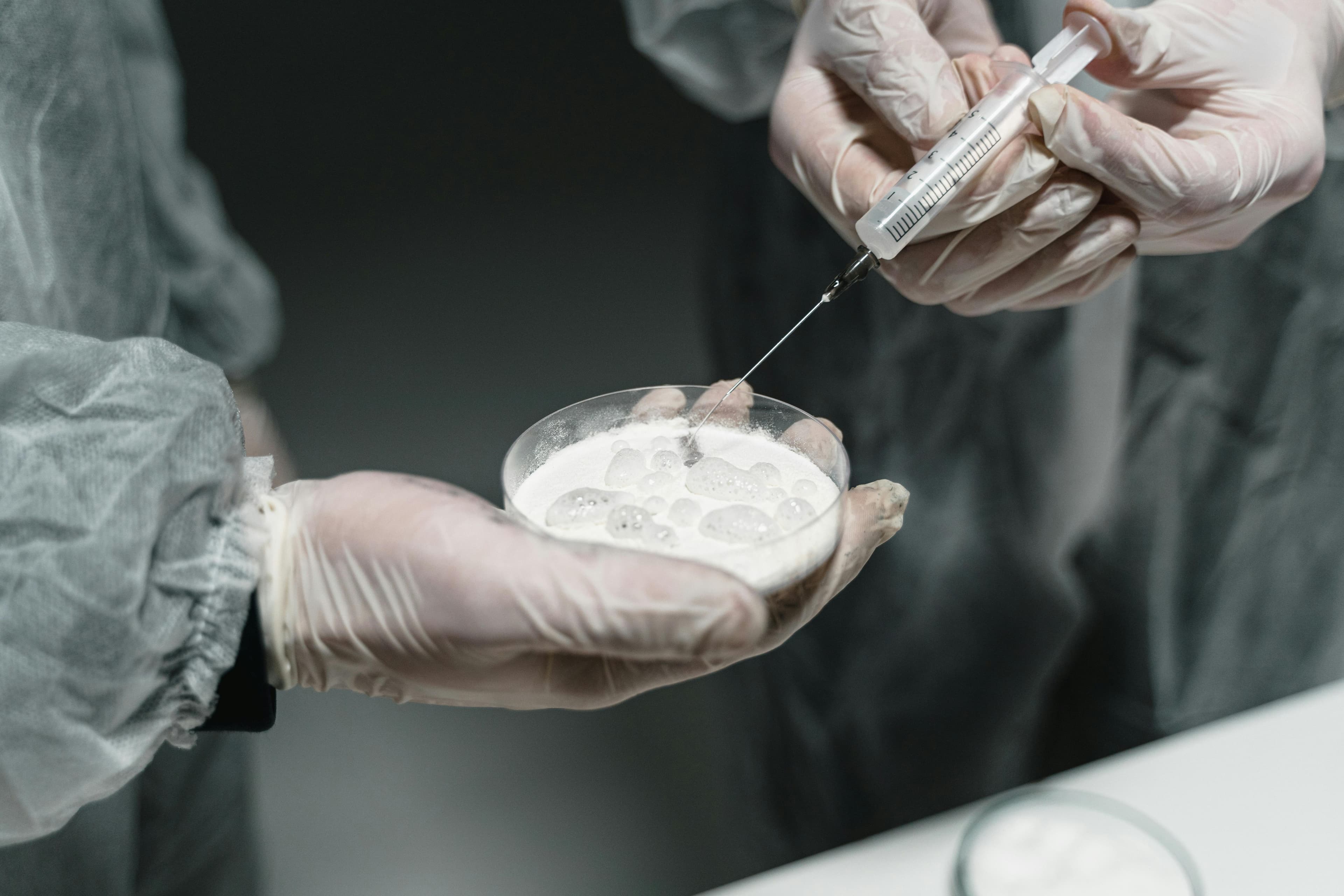 Scientists working in a research laboratory on keratoconus treatments