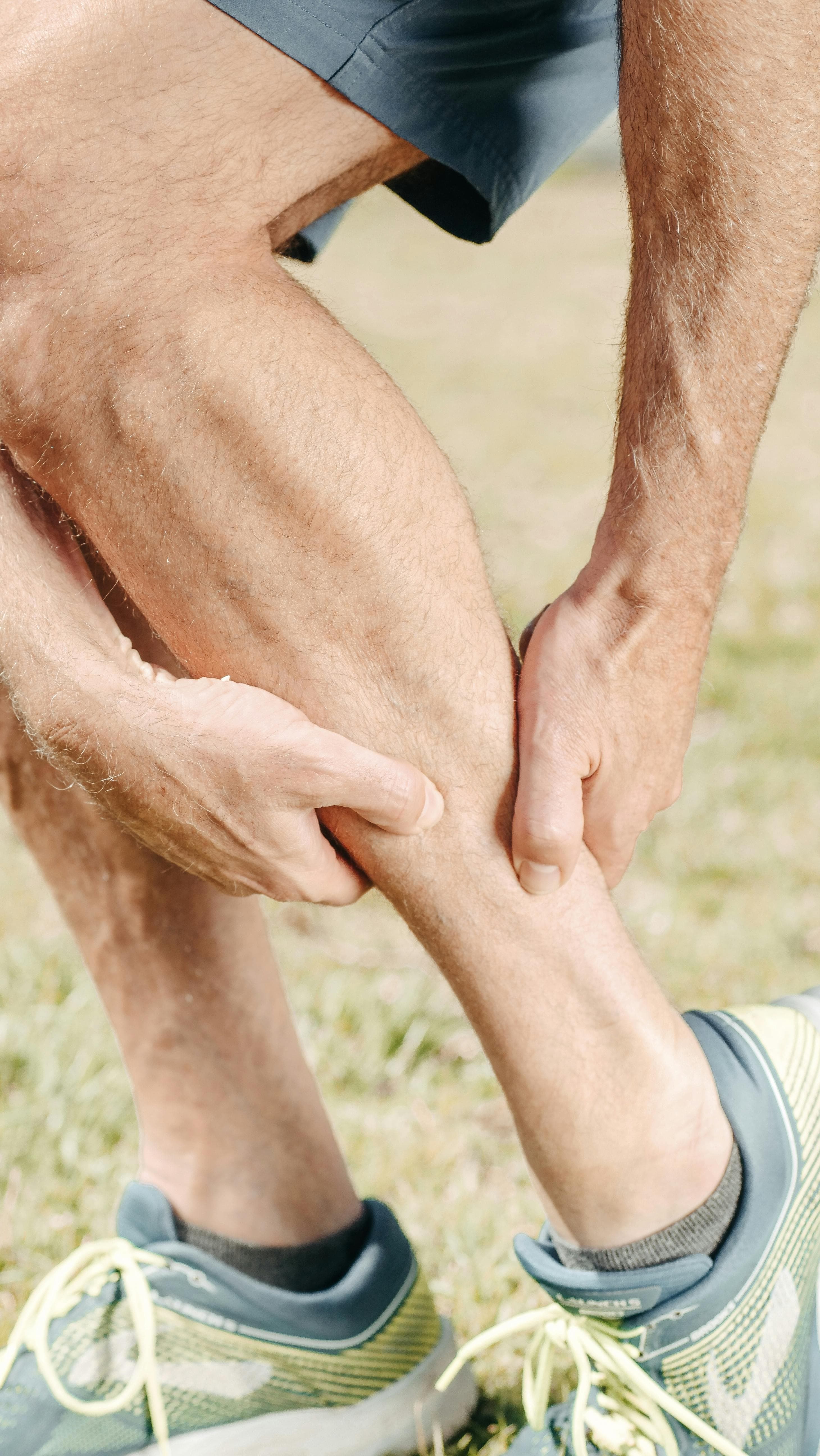 Anatomical diagram of calf muscles showing the gastrocnemius and soleus