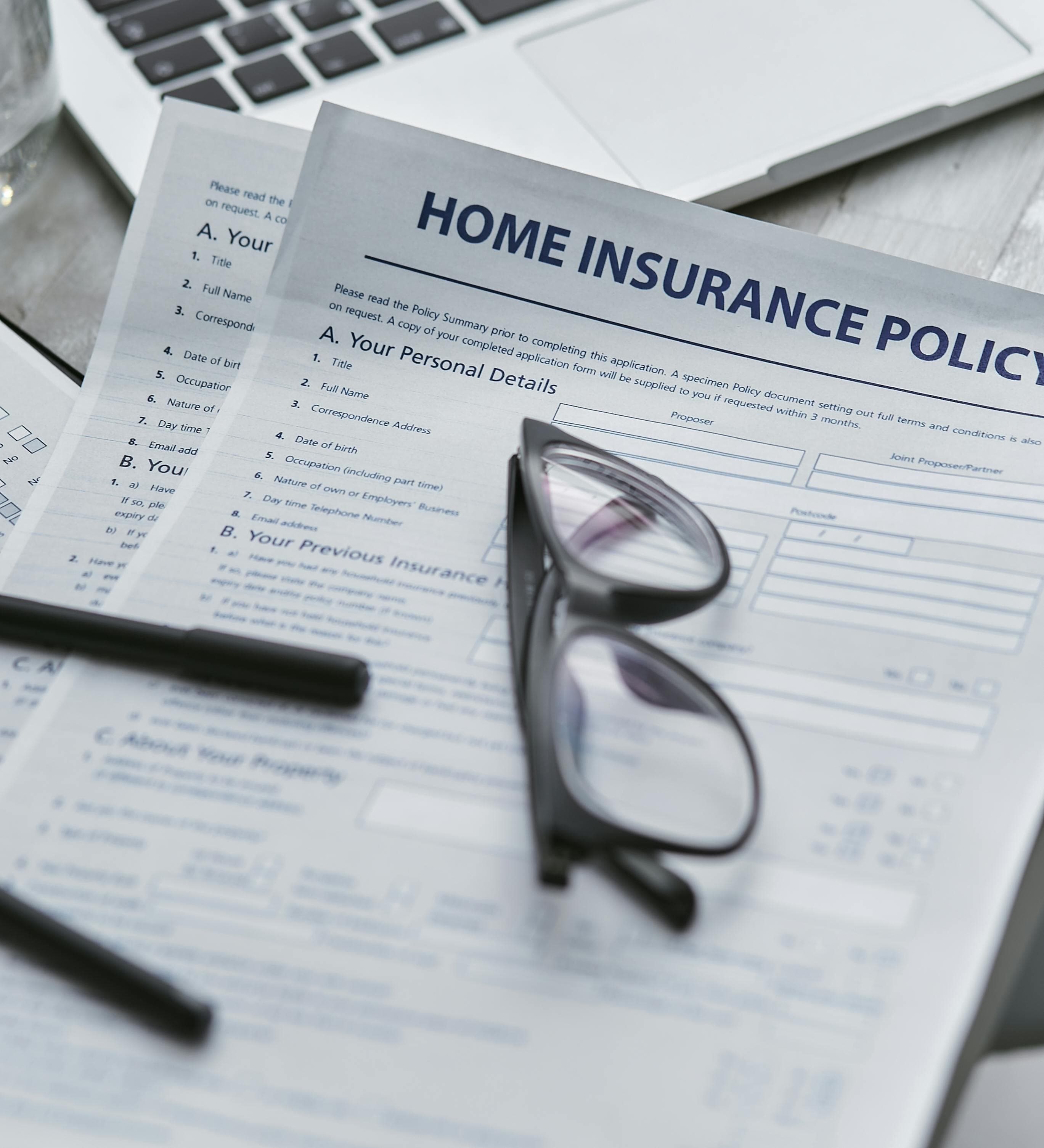 Person reviewing insurance paperwork for vision coverage