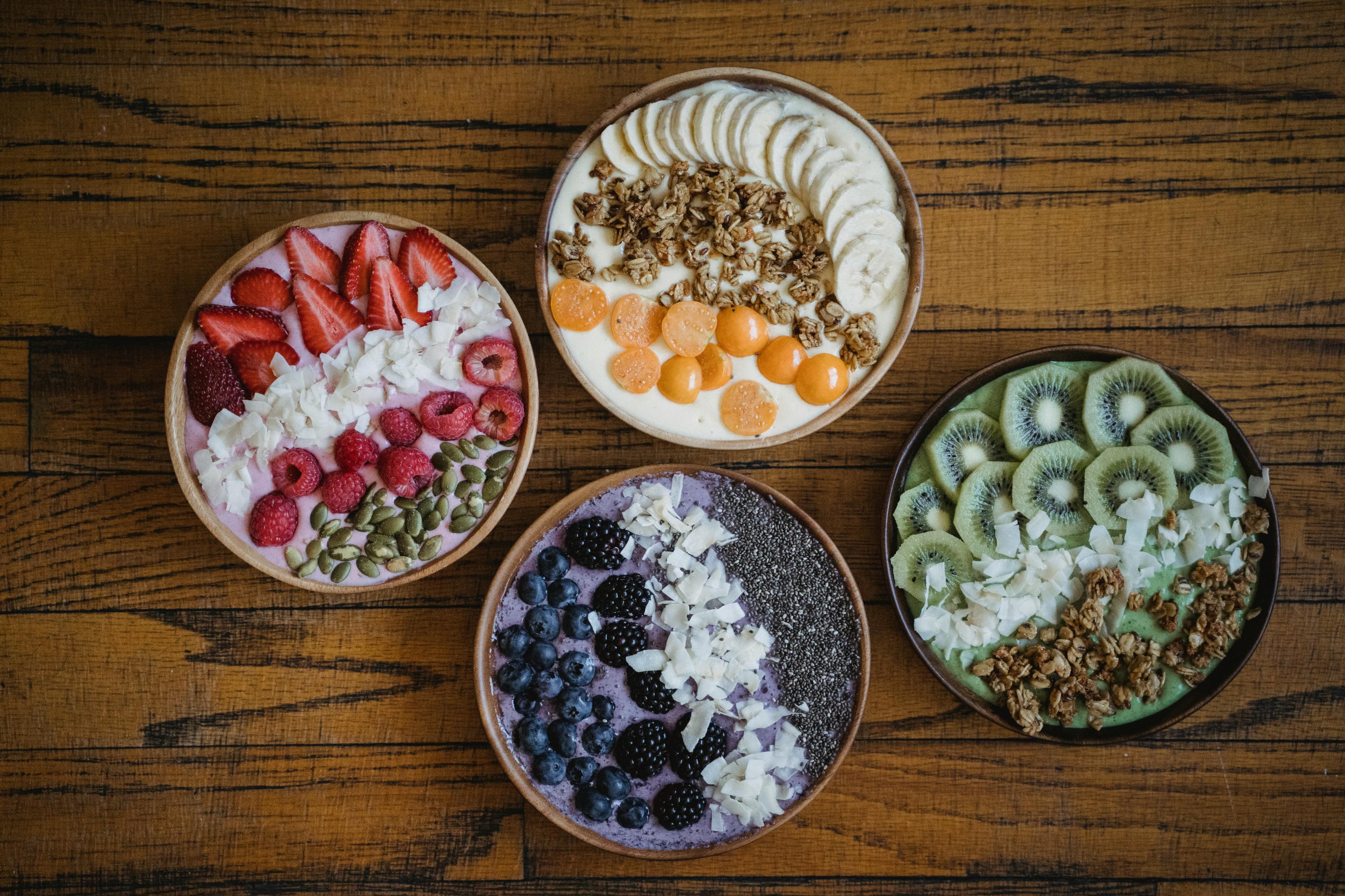 A variety of colorful berries in a bowl