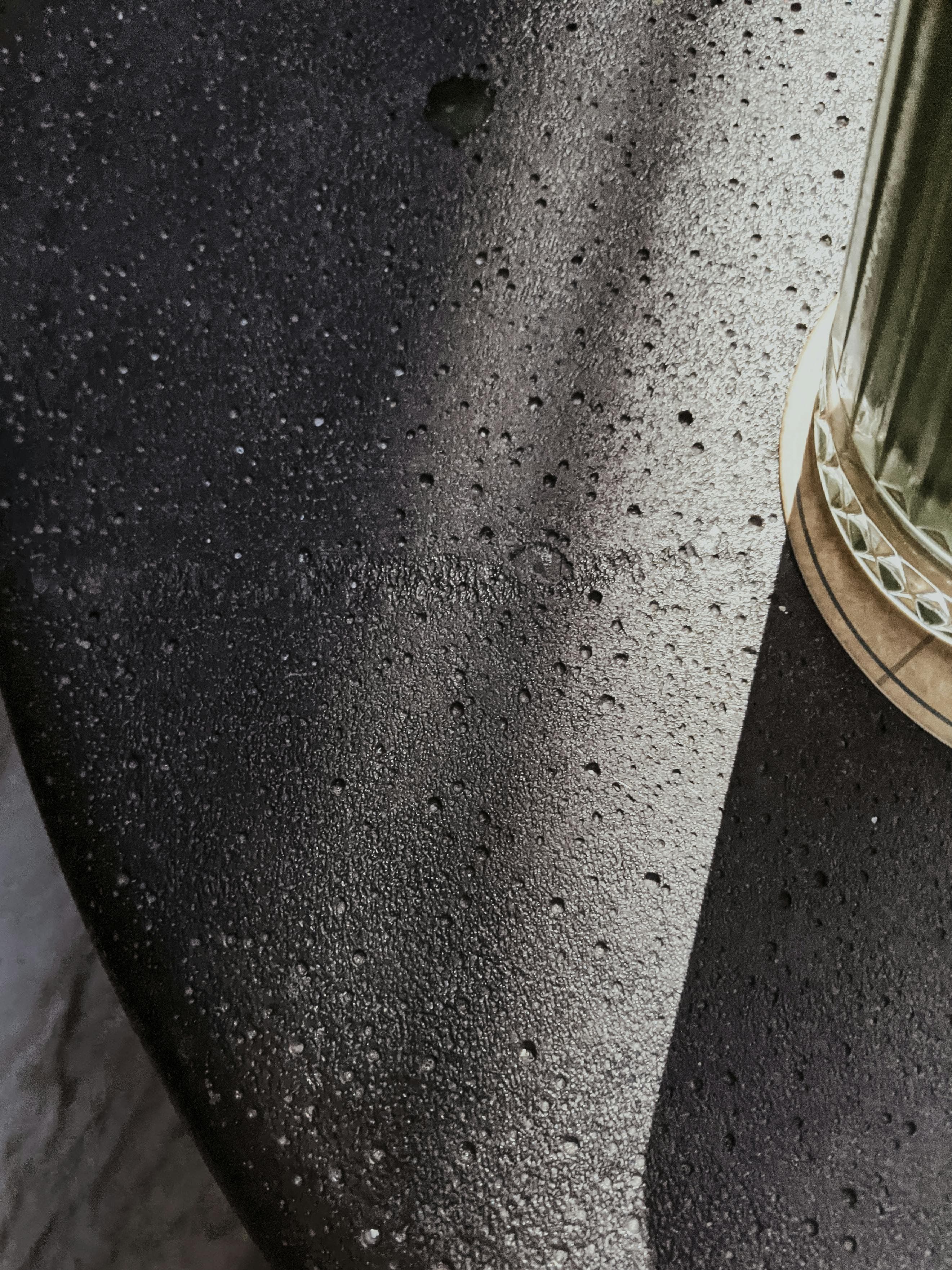 A sample of glass ionomer concrete showing its unique texture and composition